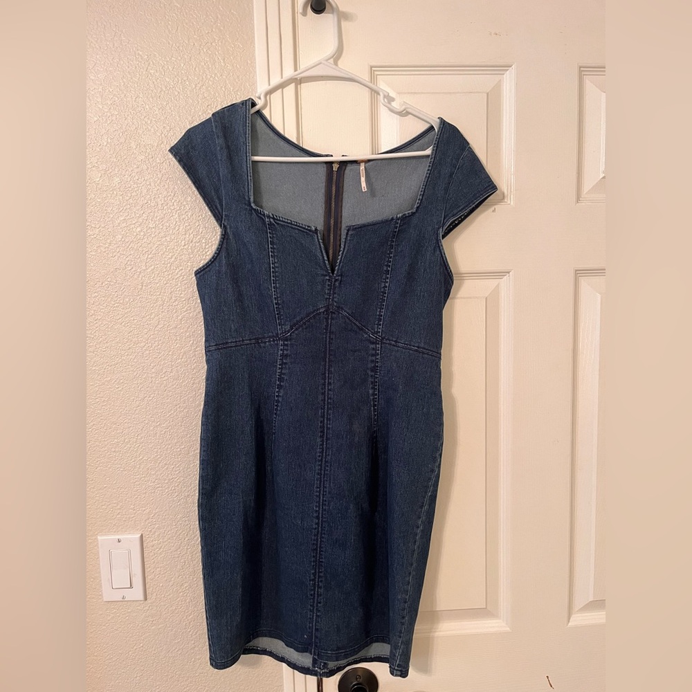 Medium Free people denim body con midi dress